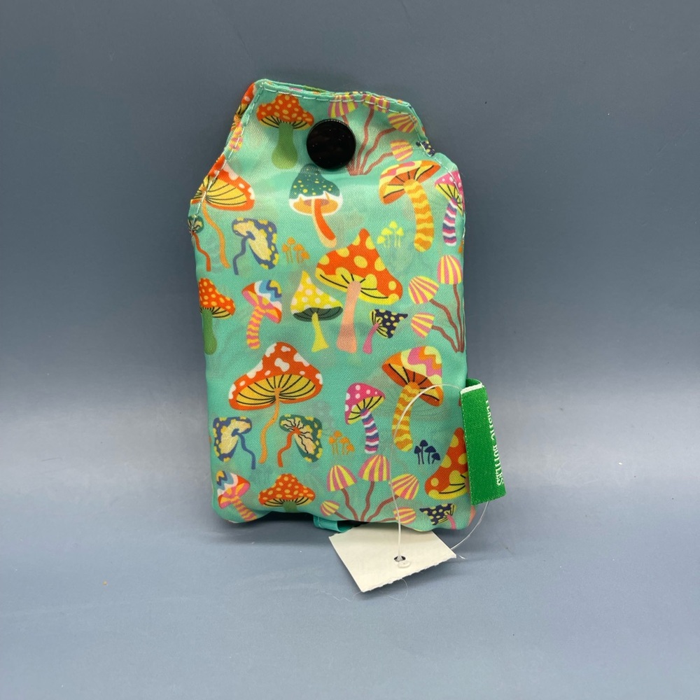 Recycled Fabric Foldable Tote Bag, Psychedelic Mushroom, NWT - Picture 8 of 8